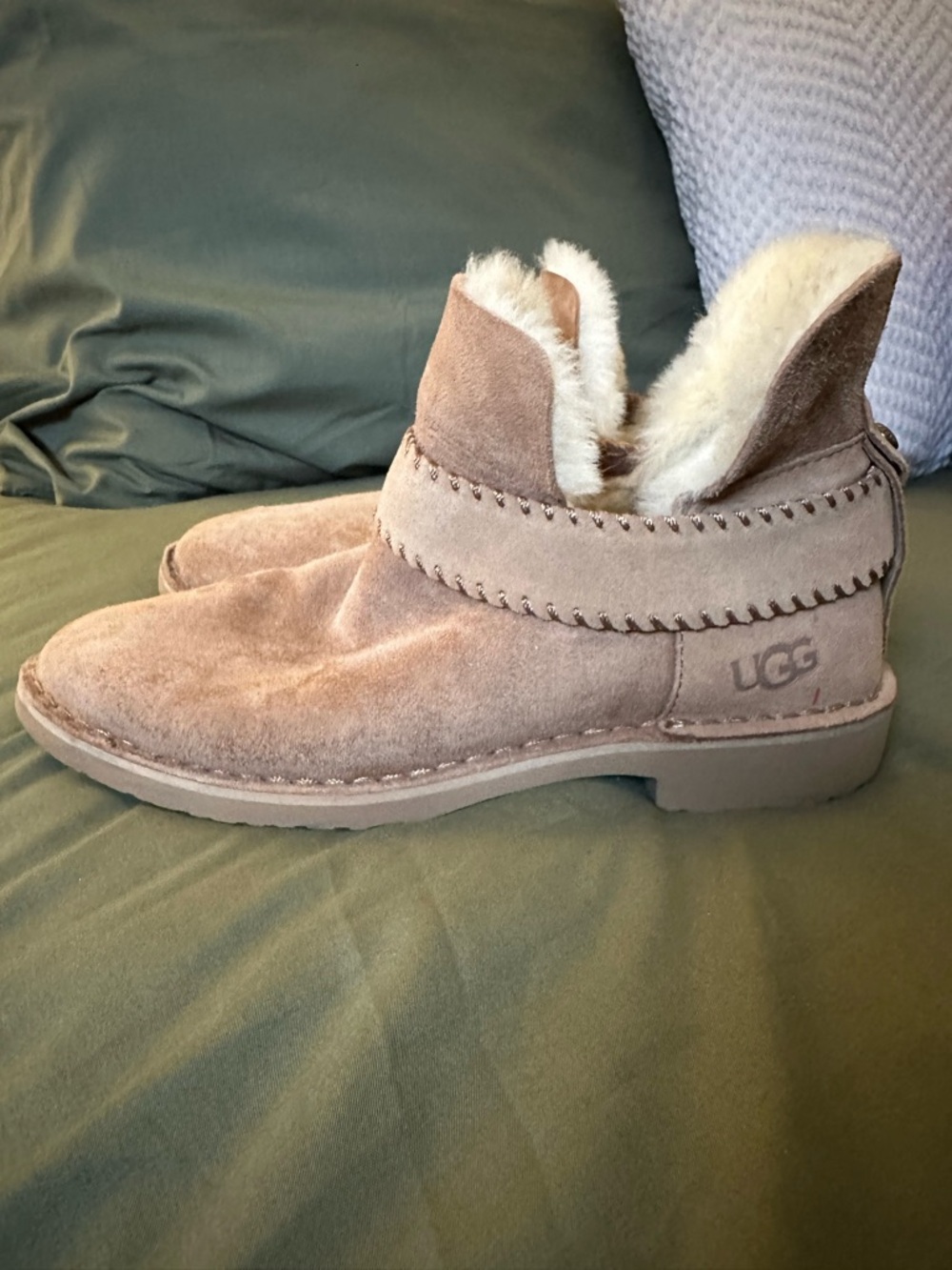 UGG Chestnut Suede Shearling Ankle Boot